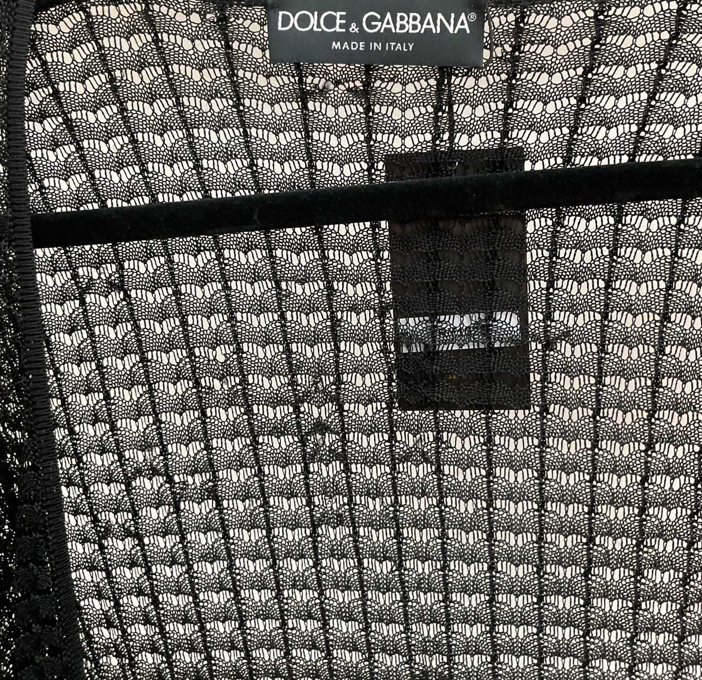 DOLCE & GABBANA Mesh Fishnet Open Cardigan