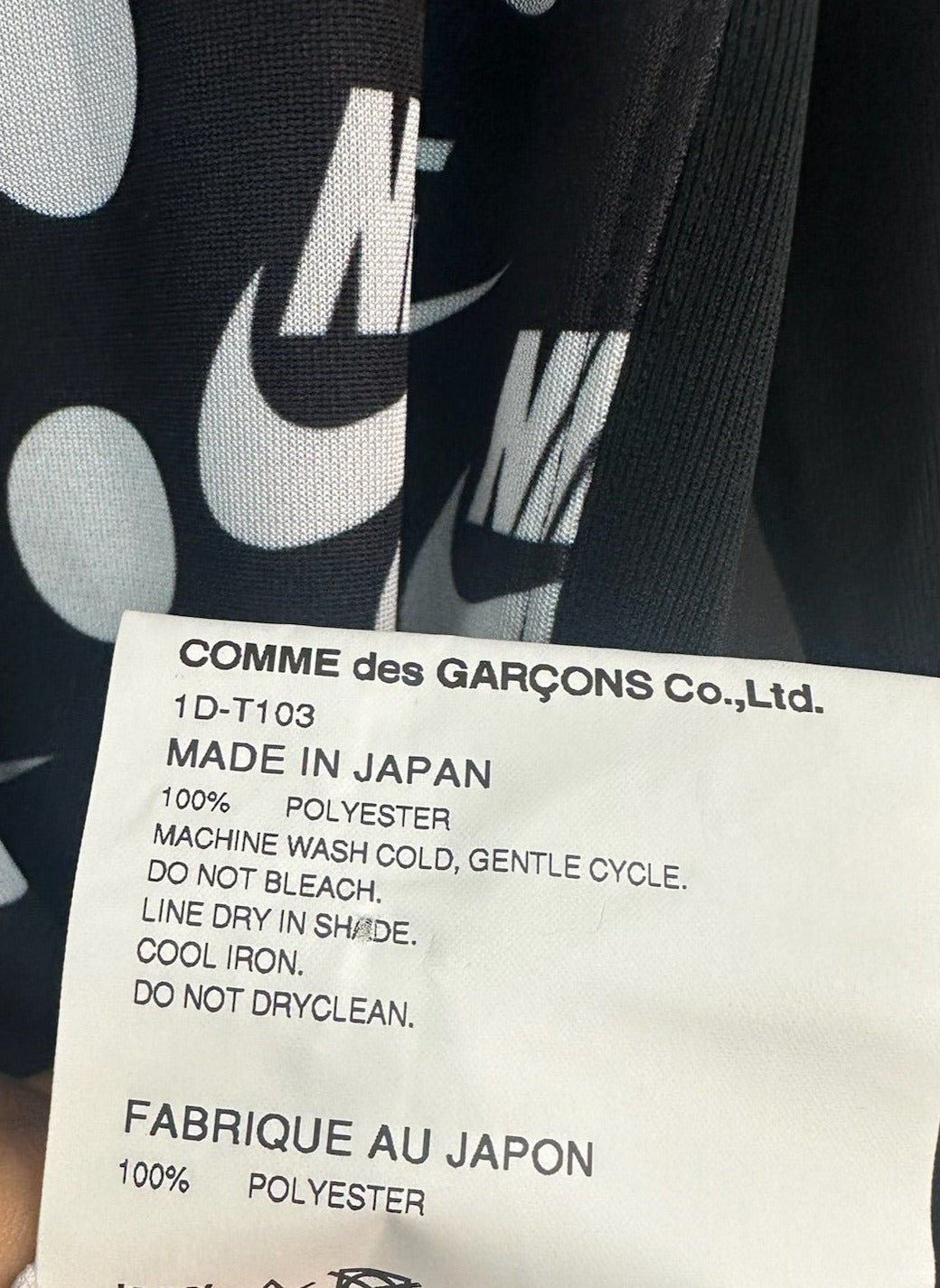 BLACK COMME DES GARCONS X NIKE Printed Crewneck Long Sleeve w/ Tags