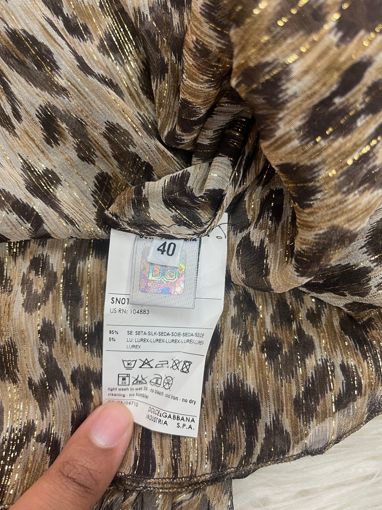 DOLCE & GABBANA Leopard Print Silk Miniskirt