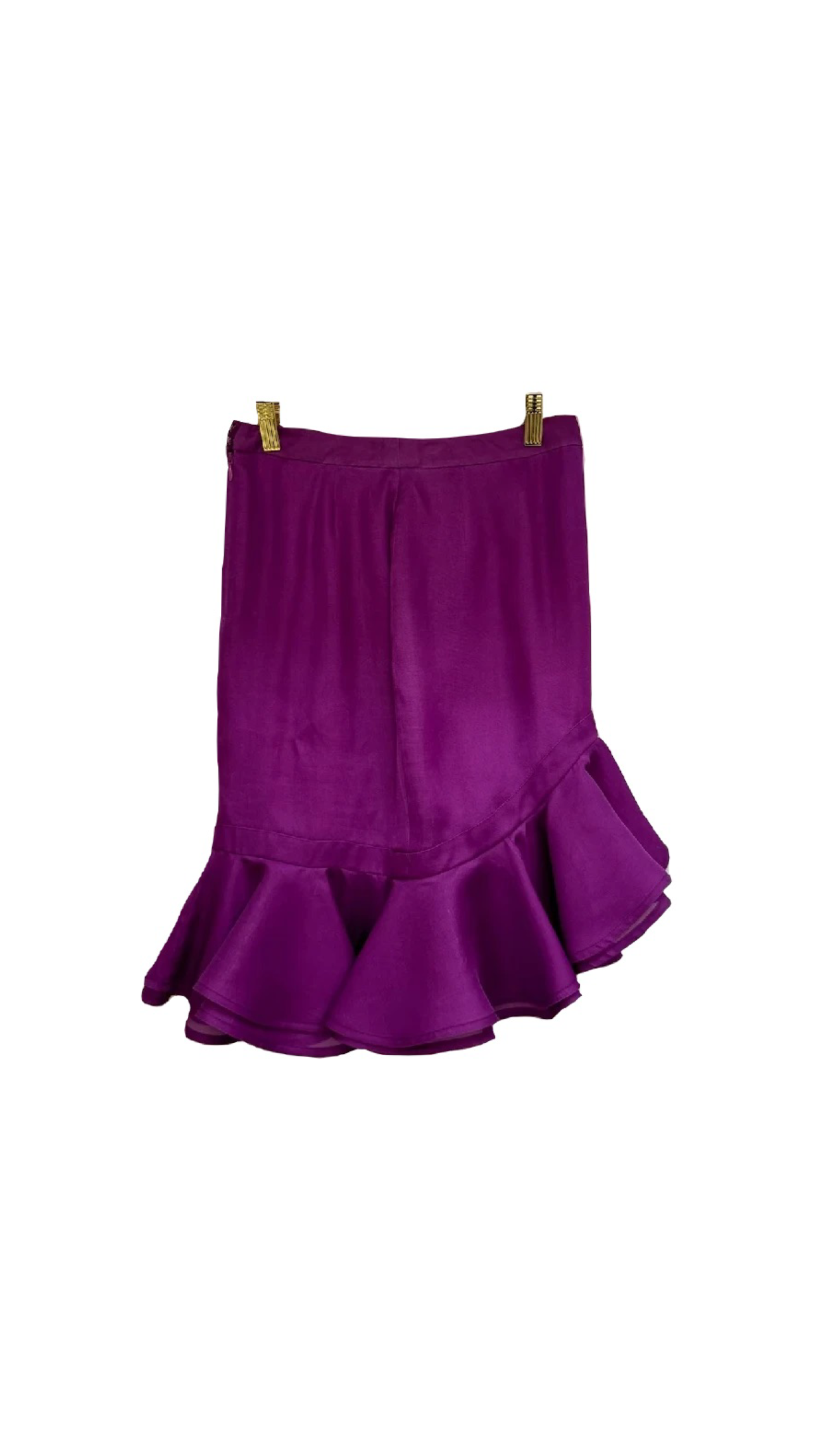 YVES SAINT LAURENT Runway 2005 Silk Fuchsia Ruffles Tulip Skirt