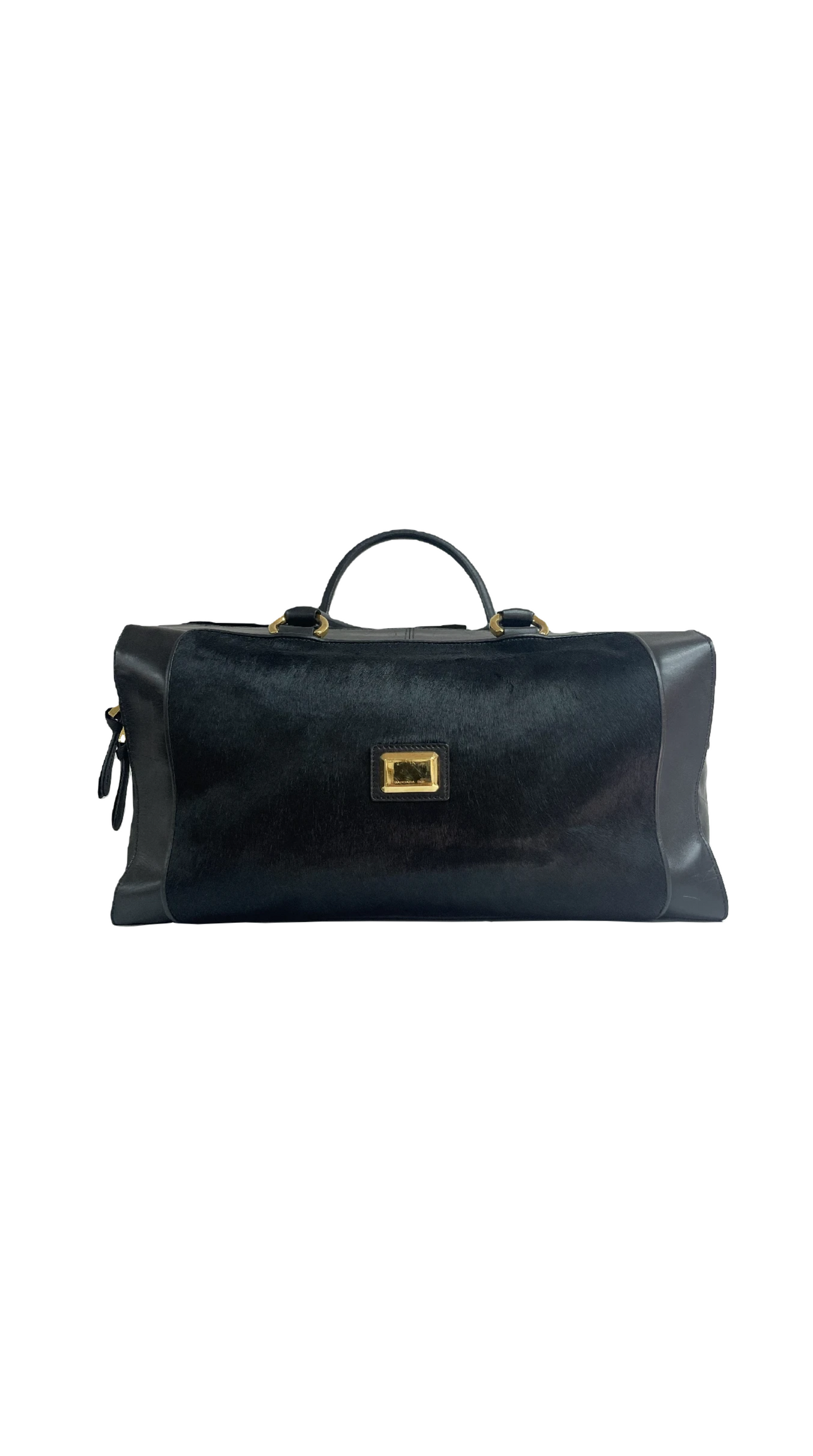 BARBARA BUI Leather-Trimmed Ponyhair Weekender