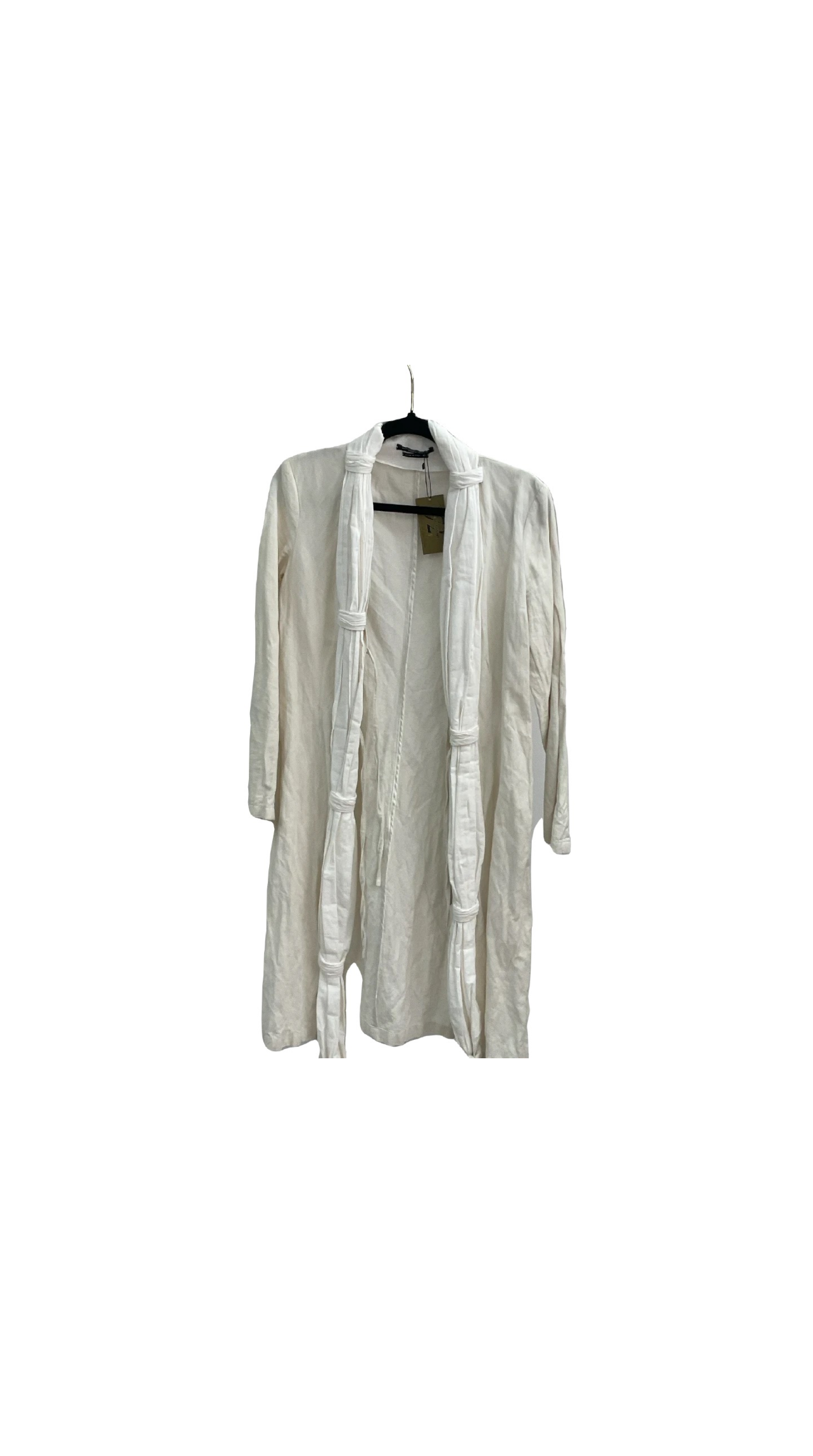 BORGSPESSO 21 Open Linen Long Cardigan Coat