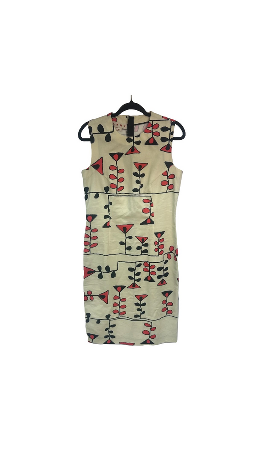 MARNI Cotton & Linen Patterned Dress