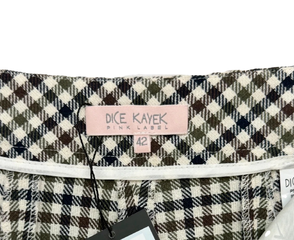 DICE KAYEK Pink Label Checkered Cropped Trousers