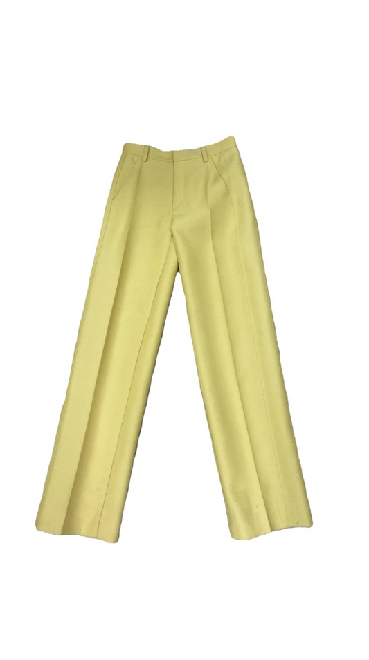 LANVIN Wool-Silk Blend Yellow Trousers w/ Tags
