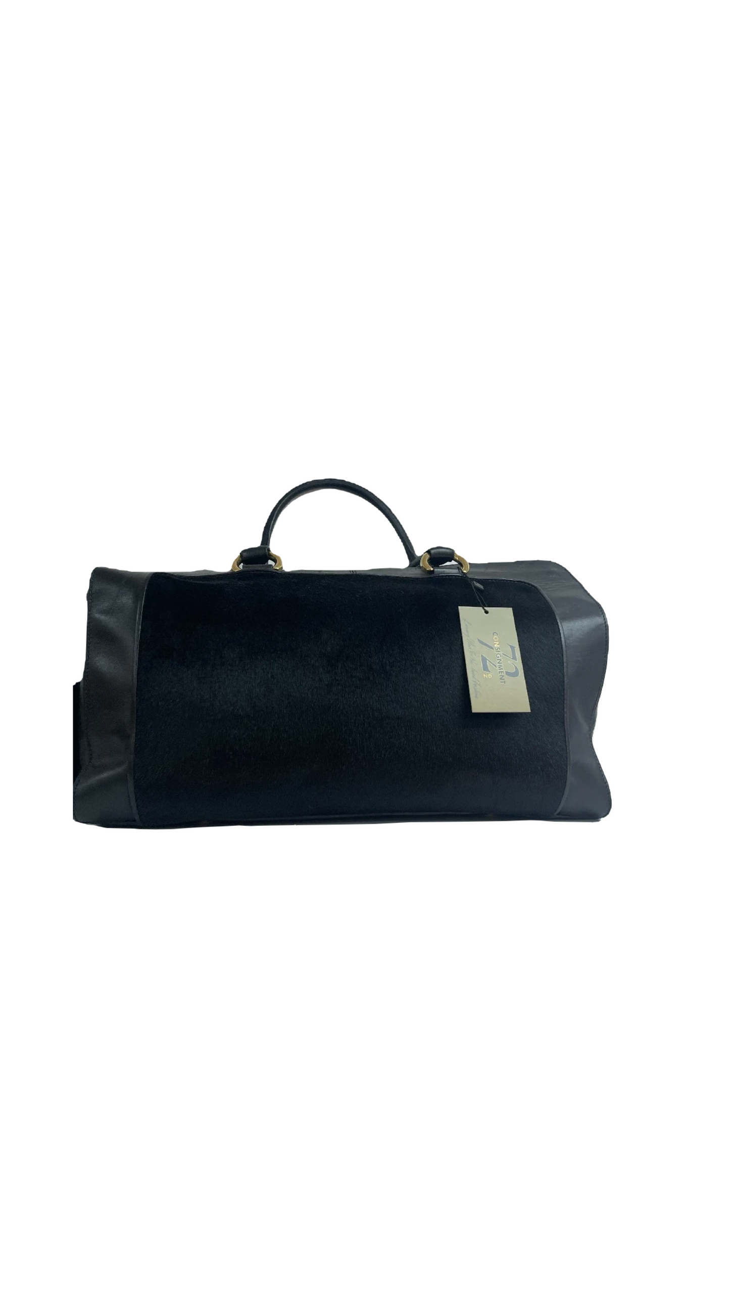 BARBARA BUI Leather-Trimmed Ponyhair Weekender