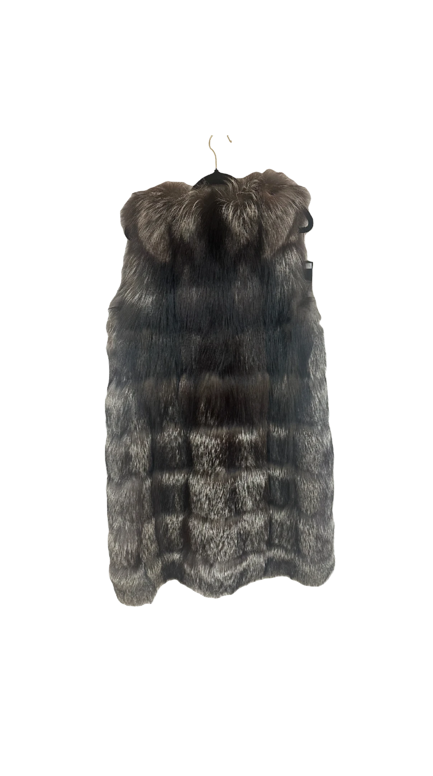 GELLICA Russian Silver Fox Fur Vest