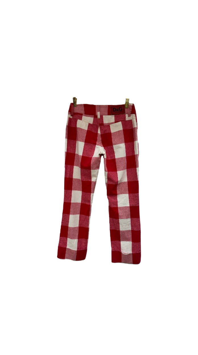 DOLCE & GABBANA Gingham Printed Cropped Trousers