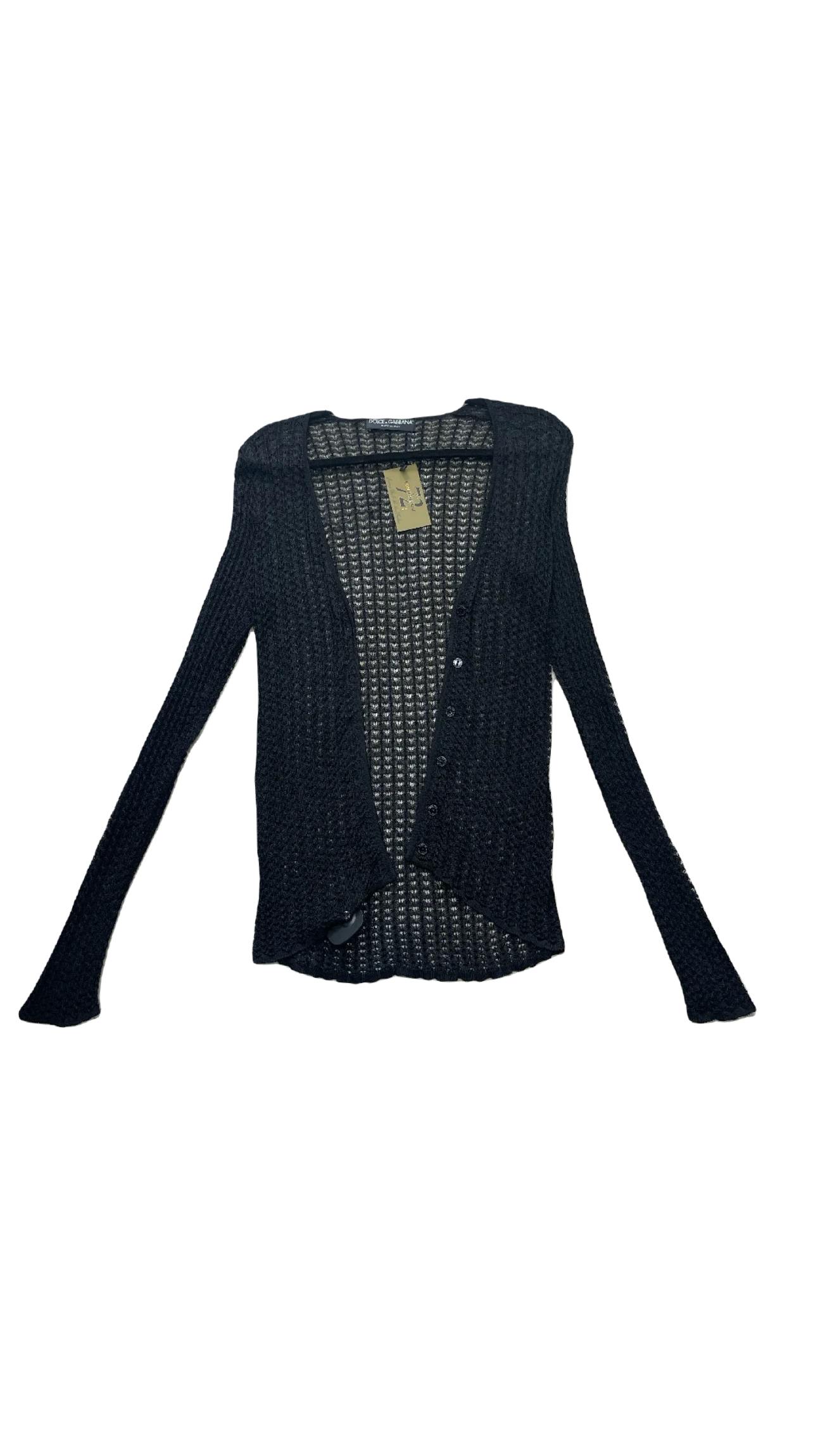 DOLCE & GABBANA Mesh Fishnet Open Cardigan