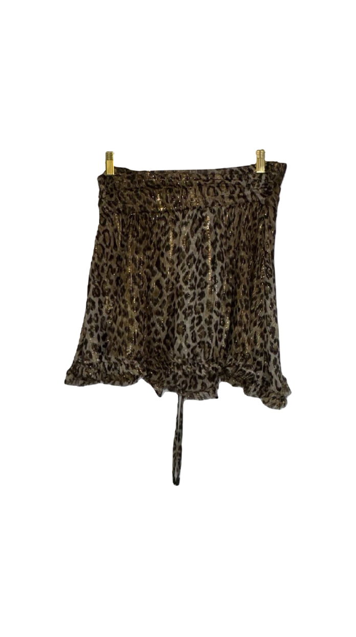 DOLCE & GABBANA Leopard Print Silk Miniskirt
