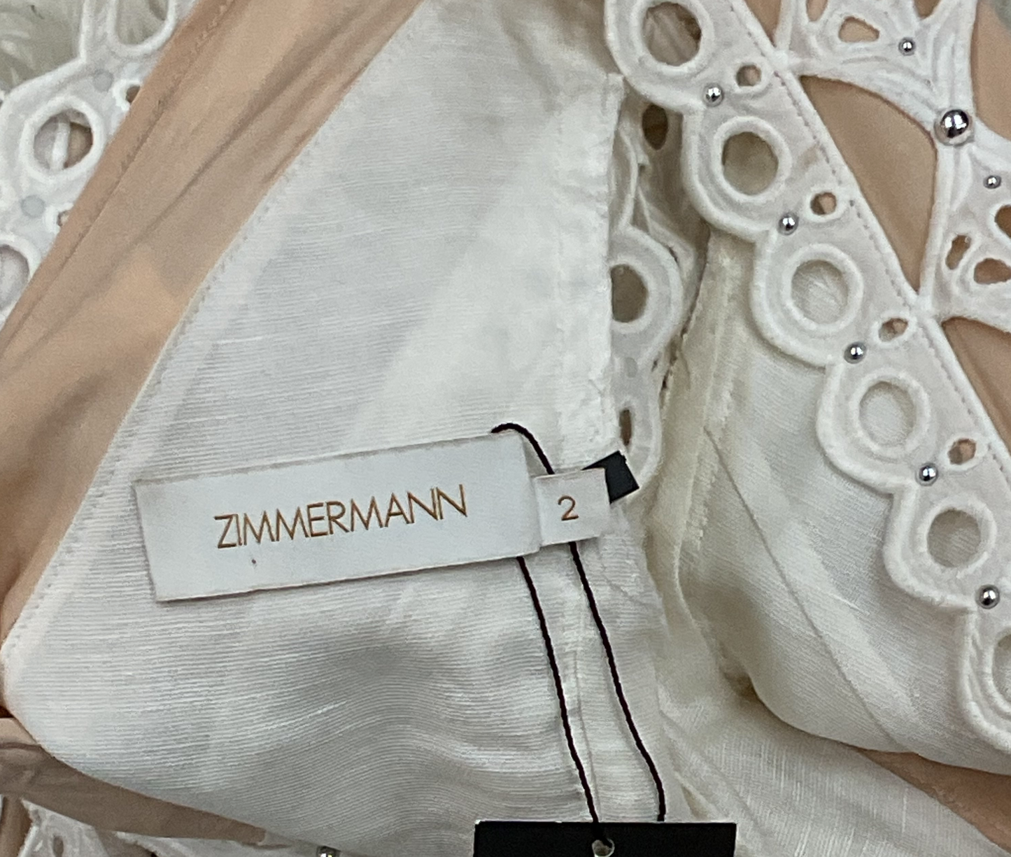 ZIMMERMAN Moncur Studded Paneled Mini Dress
